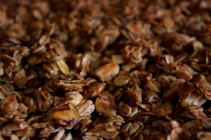 the granola is done when the walnuts are nicely toasted and golden brown