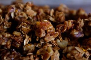 crunchy chunks of maple-walnut granola